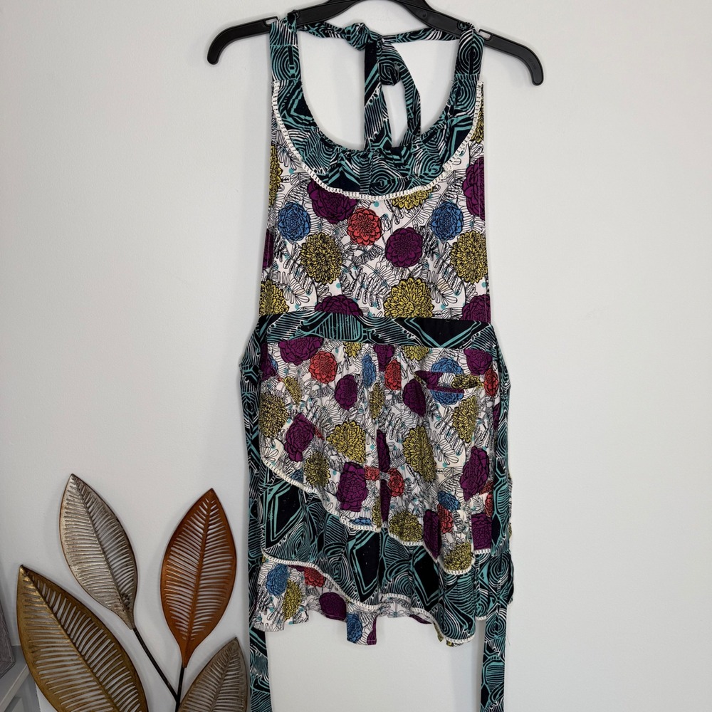 A20 Anthropologie Rare Floral Multi Pocket‎ Apron Floral Multi